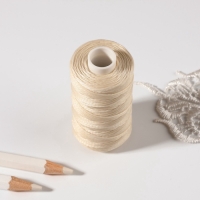 Нитки вощёные, плоские, 210D/16, 1 мм, 50 &plusmn; 2 м, цвет молочный