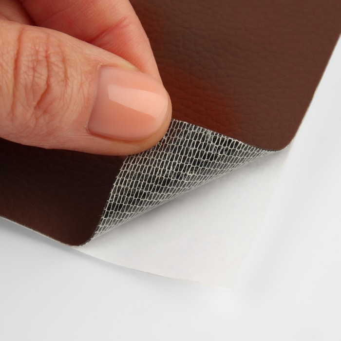 Искусственная кожа, с клеевой основой, 137 &times; 50 см, 0,5 мм, цвет коричневый