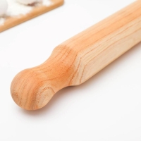 Скалка деревянная Доляна, 40&times;6 см, фигурные ручки