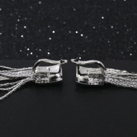 Серьги висячие &laquo;Голливуд&raquo; квадрат и нити, цвет серебро, 6,5 см