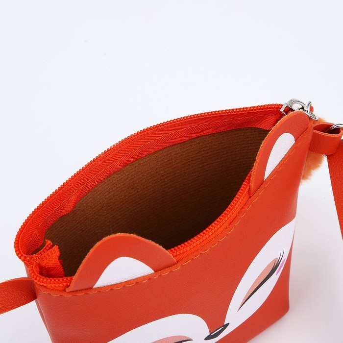 Сумка детская для девочки трапеция &laquo;Лисёнок&raquo; с хвостиком, 18х15х3.5см