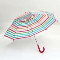 Зонт - трость полуавтоматический «Полосы», 8 спиц, R = 47/53 см, D = 106 см, разноцветный Зонт - трость полуавтоматический «Полосы», 8 спиц, R = 47/53 см, D = 106 см, разноцветный