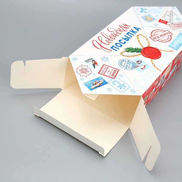 Подарочная коробка - конфета новогодняя складная &laquo;Новогодняя почта&raquo;, 18 х 28 х 10 см, Новый год