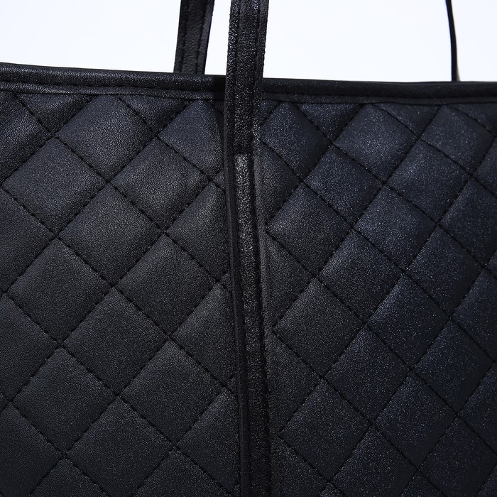 Сумка-шопер женская на молнии, цвет чёрный