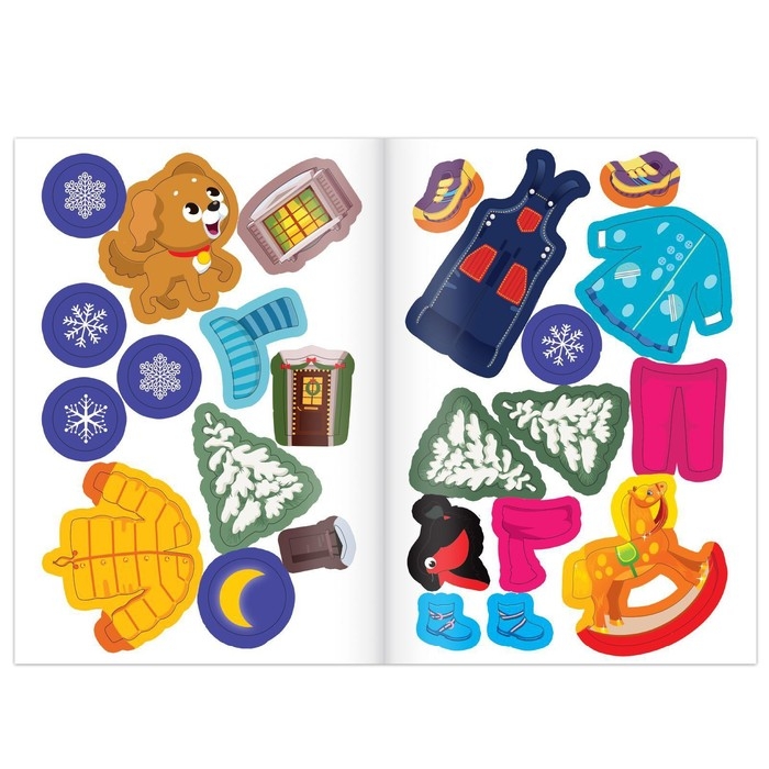 Новогодние аппликации наклейками &laquo;Дедушка Мороз&raquo;