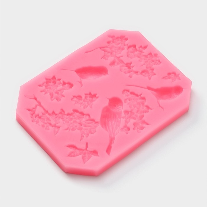 Молд Доляна &laquo;Птицы&raquo;, силикон, 11,5&times;9 см, цвет розовый