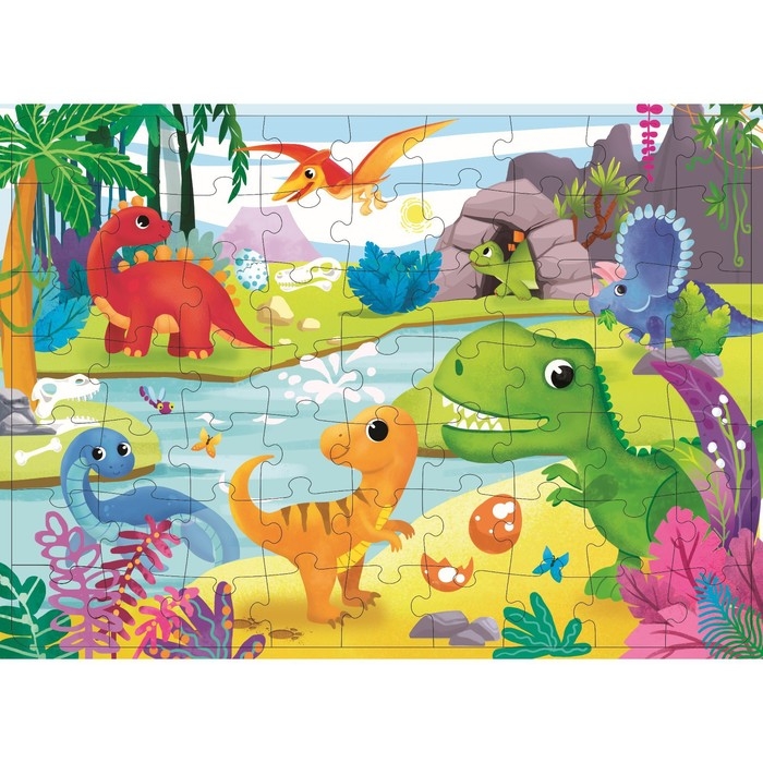 Пазл с фонариком &laquo;Динозаврики&raquo;, 63 детали
