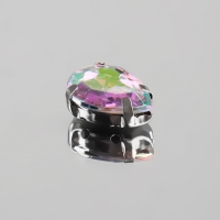 Стразы пришивные &laquo;Капля&raquo;, в оправе, с голографией, 10 &times; 14 мм, 20 шт