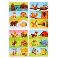 Парные пазлы «Кто где живёт?», 24 детали Парные пазлы «Кто где живёт?», 24 детали