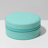 Органайзер для хранения украшений «Шкатулка портативная круг», 9,8×9,8×4,5 см, цвет голубой Органайзер для хранения украшений «Шкатулка портативная круг», 9,8×9,8×4,5 см, цвет голубой