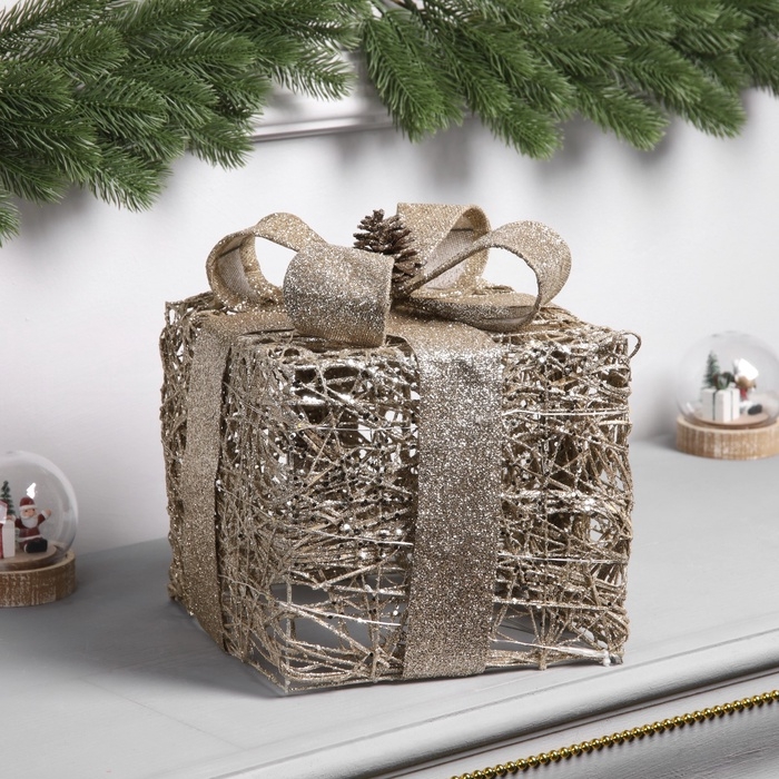 Фигура световая Фигура световая "Подарок", 29х20х20, 20 LED, AAx3 (не в компл.), Т/БЕЛЫЙ