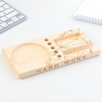 Подставка для телефона &laquo;Hard Work&raquo;, дерево, 21,7 х 20 х 11 см