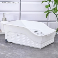 Контейнер для хранения хозяйственный &laquo;Лофт&raquo;, 31&times;21&times;12,5 см, на колёсах, цвет белый