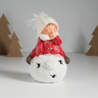 Сувенир керамика свет "Малыш-ангел в красном, на новогоднем шарике" 12,8х8,5х17 см Сувенир керамика свет "Малыш-ангел в красном, на новогоднем шарике" 12,8х8,5х17 см