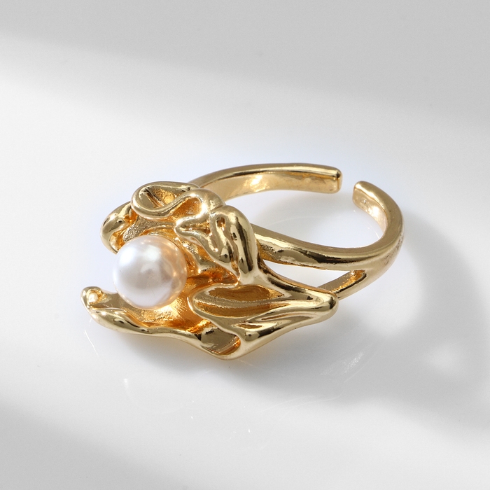 Кольцо с жемчугом &laquo;Тренд&raquo; пандора, цвет золото, безразмерное