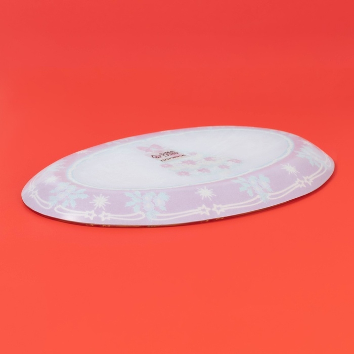 Блюдо стеклянное овальное Доляна &laquo;Новогодняя ель&raquo;, 30&times;21 см