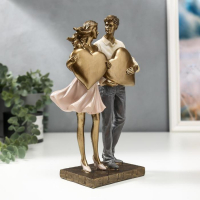 Сувенир полистоун "Влюблённая пара с сердцами" 25,5х8,5х15 см Сувенир полистоун "Влюблённая пара с сердцами" 25,5х8,5х15 см