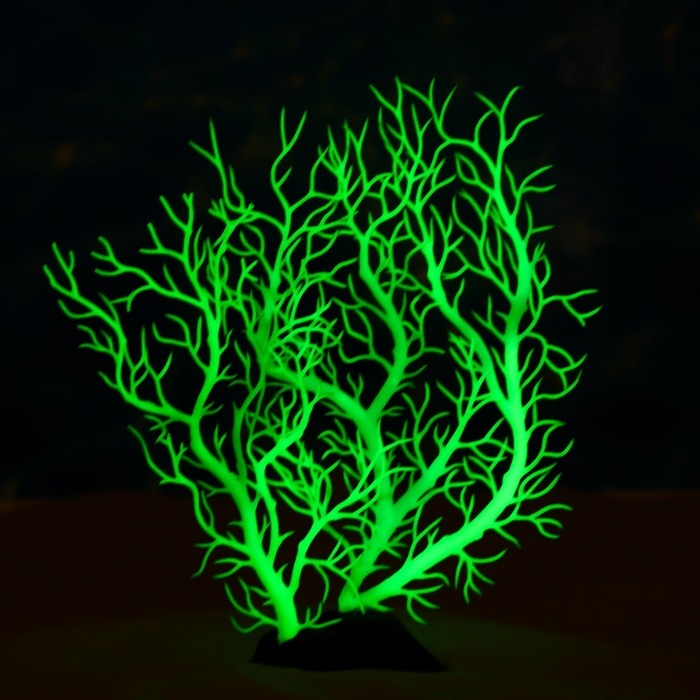 Растение искусственное аквариумное, светящееся, 20 см, зелёное Растение искусственное аквариумное, светящееся, 20 см, зелёное