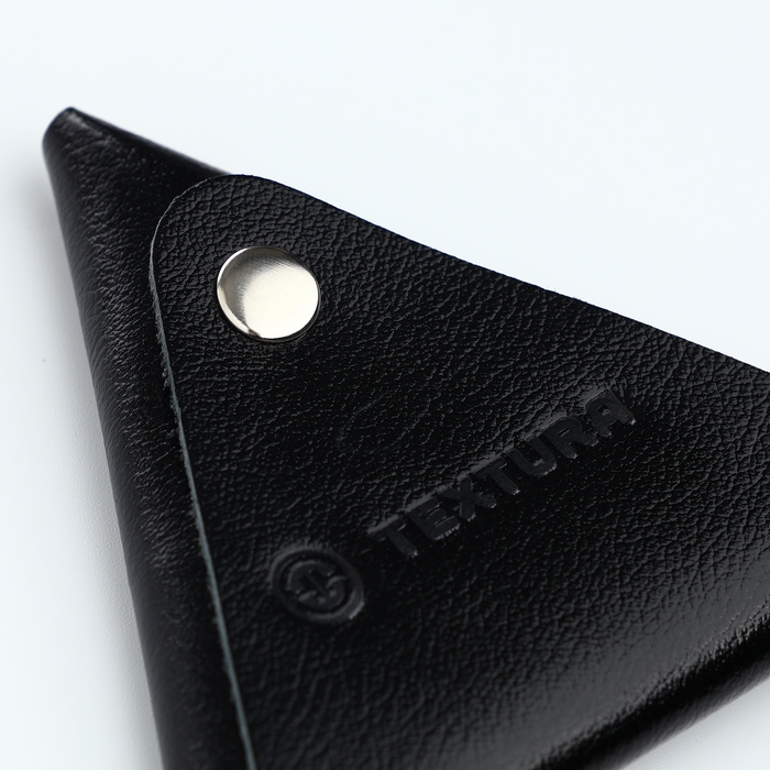 Монетница на кнопке TEXTURA, цвет чёрный Монетница на кнопке TEXTURA, цвет чёрный