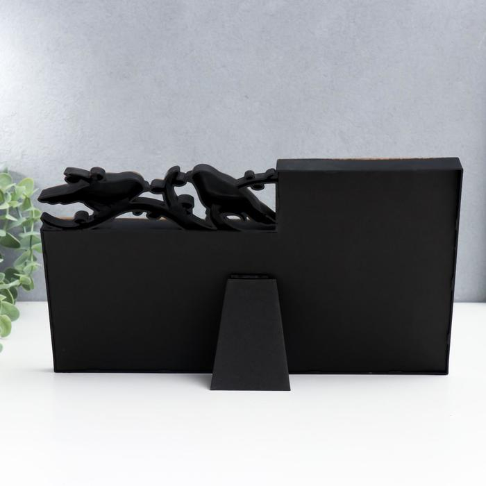 Фоторамка пластик на 2 фото 10х15 см "Птицы на веточке" бронза 17,5х29,5 см