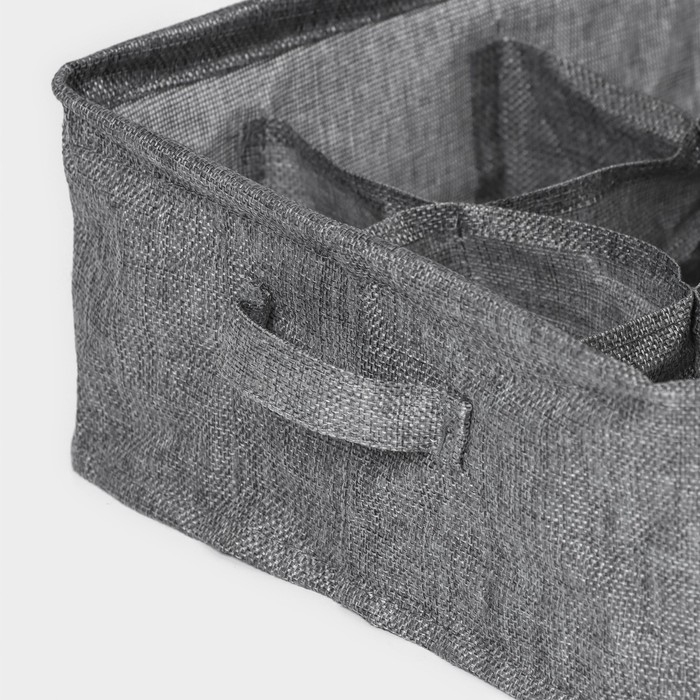 Органайзер для хранения белья Доляна My Basket, 9 ячеек, 28&times;28&times;12 см, цвет серый