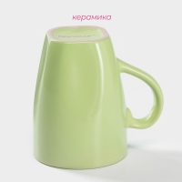 Кружка керамическая Доляна &laquo;Пастель&raquo;, 280 мл, цвет зелёный