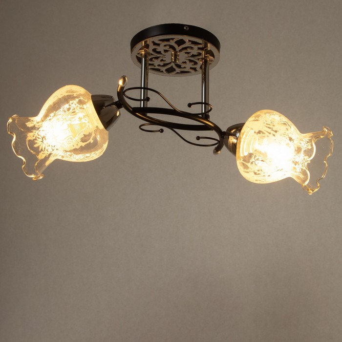 Люстра "Триони" 2 лампы 40Вт Е27 хром-черный 51х31х29