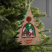 Подвеска световая "Дед Мороз", 13х3x18 см, 6 LED, АААx2 (не в компл.), свечение тёплое белое