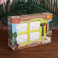 Набор археолога «Динозавры», серия: 4 брикета, молоток, долото Набор археолога «Динозавры», серия: 4 брикета, молоток, долото