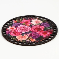 Донышки для вязания 2 в 1 &laquo;Букет цветов&raquo;, круг 15 см, хдф 3 мм