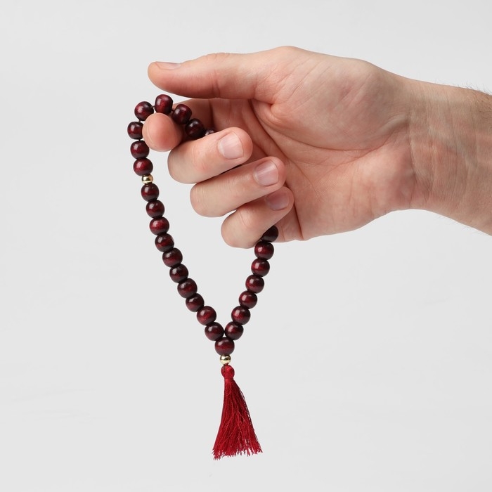 Чётки деревянные «Православные» 31 бусина с кисточкой, цвет вишневый Чётки деревянные «Православные» 31 бусина с кисточкой, цвет вишневый