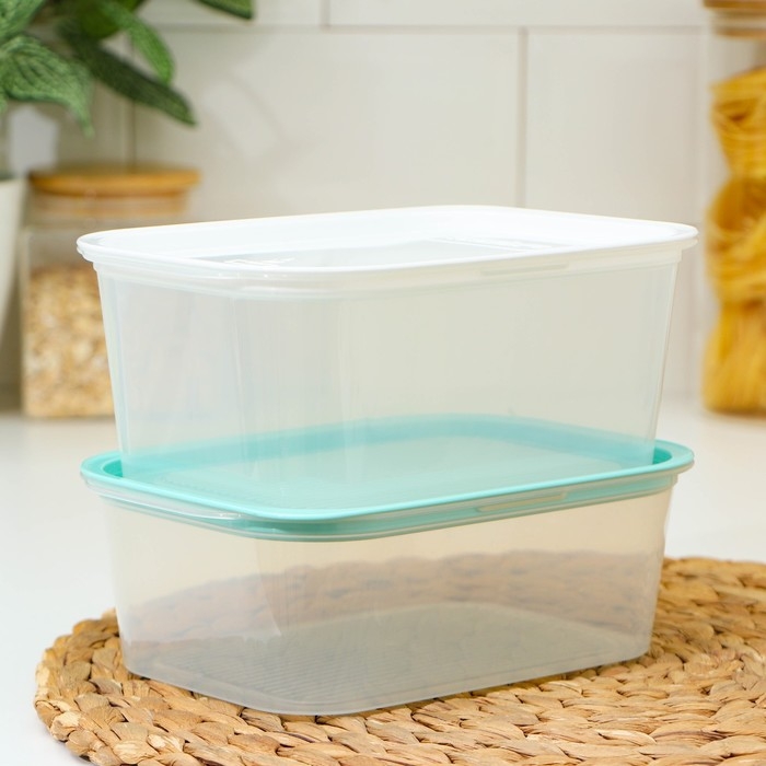 Набор пищевых контейнеров с паровыпуском, 2 шт: 1,1 л, 1,25 л, цвет микс