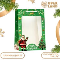 Пакет подарочный новогодний с окном "Дед мороз" 24 х 35 х 14 см. Пакет подарочный новогодний с окном "Дед мороз" 24 х 35 х 14 см.