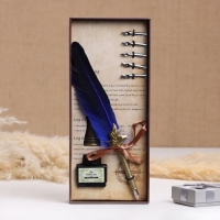 Набор подарочный 3в1 "Герби": перьевая ручка, чернила, наконечники, синий