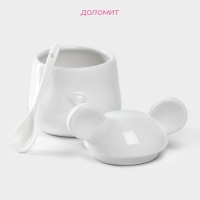 Банка для хранения сыпучих продуктов Доляна &laquo;Мишка Отто&raquo;, 400 мл, 11&times;12&times;12,5 см, цвет белый