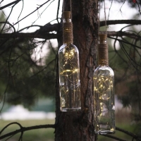 Гирлянда &laquo;Нить&raquo; 2 м роса с пробкой, IP20, серебристая нить, 20 LED, батарейки LR44х3 (в комплекте), свечение тёплое белое