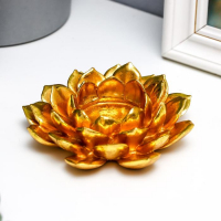 Подсвечник полистоун на 1 свечу "Золотой цветок" 3,5х12х12 см Подсвечник полистоун на 1 свечу "Золотой цветок" 3,5х12х12 см