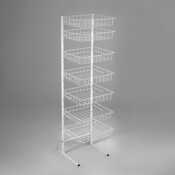 Стойка прикассовая 60&times;45&times;180, 7 корзин, цвет белый