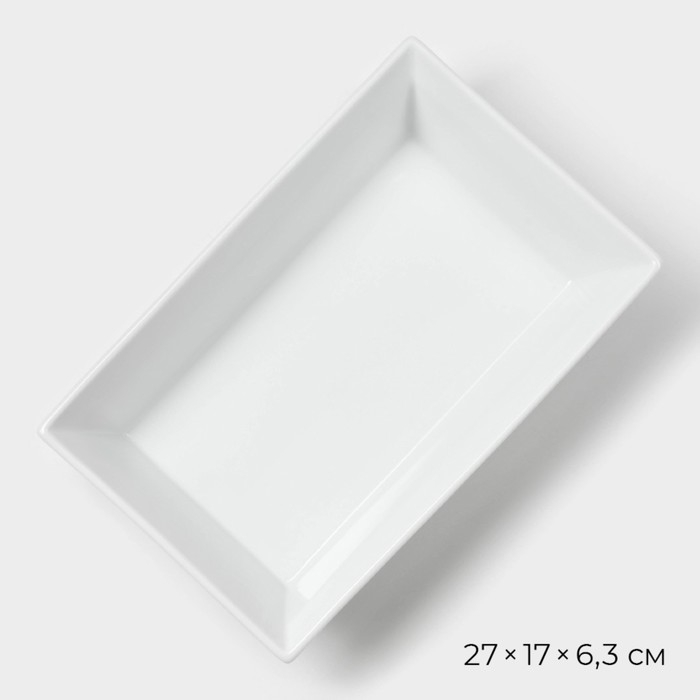 Форма для выпечки из жаропрочной керамики Magistro White gloss, 1,6 л, 27×17×6,3 см Форма для выпечки из жаропрочной керамики Magistro White gloss, 1,6 л, 27×17×6,3 см