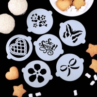 Набор кондитерских трафаретов для украшения выпечки &laquo;Букет&raquo;, 8 шт: 2 шт d=20 см, 6 шт d=8 см