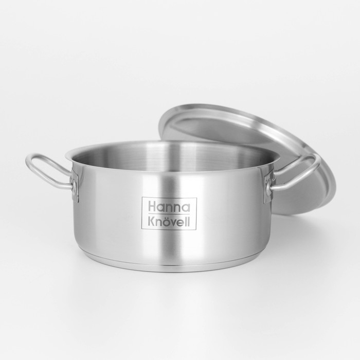 Кастрюля из нержавеющей стали Hanna Kn&ouml;vell с крышкой, 3 л, d=20 см, h=9,5 см, толщина стенки 0,6 мм, индукция