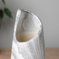 Ваза керамика настольная "Бригэм" классик галант, d-6см, h-29,5х9 см, бело-серый Ваза керамика настольная "Бригэм" классик галант, d-6см, h-29,5х9 см, бело-серый