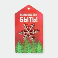 Брошь новогодняя &laquo;Снежинка&raquo; малая, цвет радужный в серебре