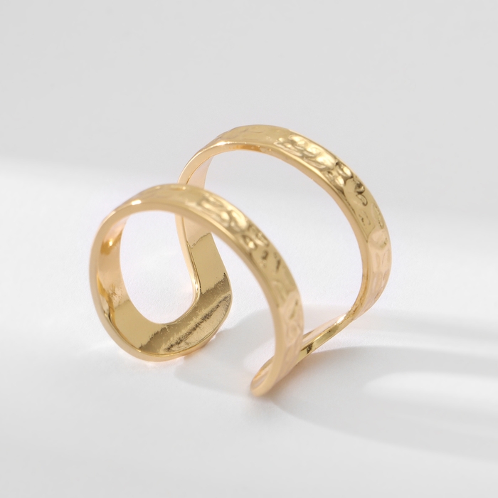 Кольцо металл «Тренд» три полосы, кратеры, цвет золото, безразмерное Кольцо металл «Тренд» три полосы, кратеры, цвет золото, безразмерное