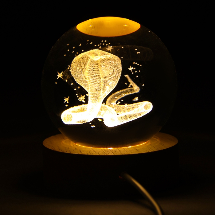 Светильник новогодний &laquo;Новый год! Золотая змея&raquo;, символ года 2025