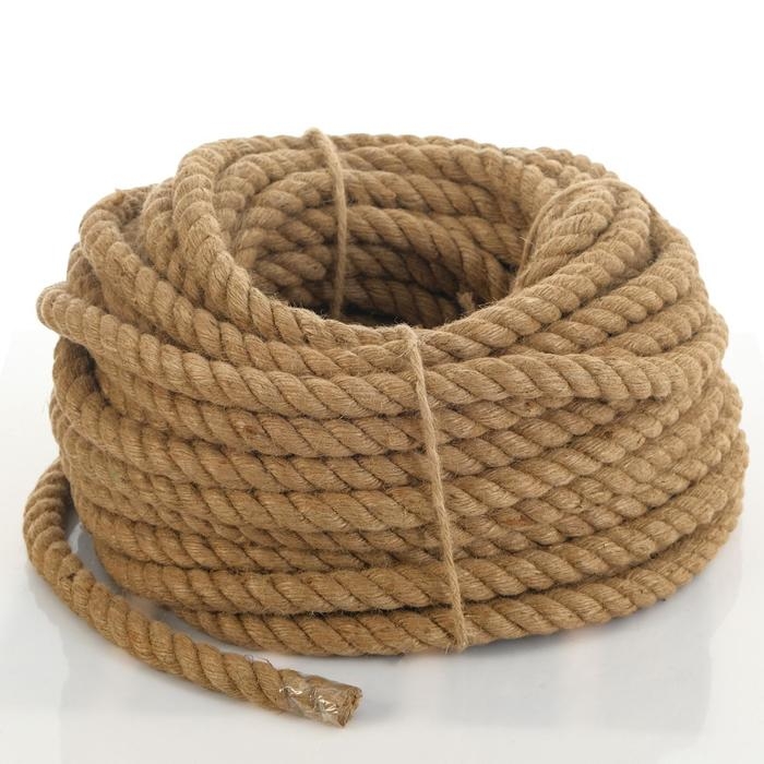 Канат пеньковый кручёный 20 мм, бухта (30 м) Канат пеньковый кручёный 20 мм, бухта (30 м)