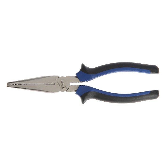 Длинногубцы ТУНДРА, CrV, никелированные, двухкомпонентные рукоятки, 200 мм