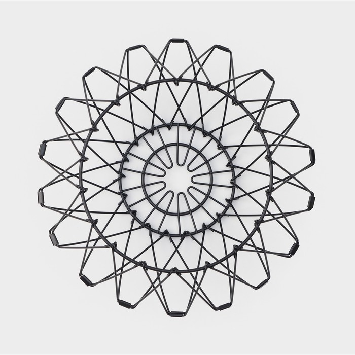 Фруктовница Доляна раскладная, 29&times;29&times;4,5 см, цвет чёрный