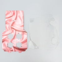 Коробка для капкейка, кондитерская упаковка, 4 ячейки &laquo;Шёлковая нуга&raquo;, золото, 16 х 16 х 11.5 см