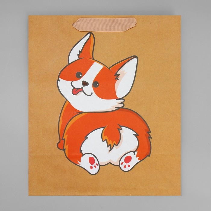 Пакет подарочный крафтовый вертикальный, упаковка, «Пёсик», ML 23 х 27 х 11.5 см Пакет подарочный крафтовый вертикальный, упаковка, «Пёсик», ML 23 х 27 х 11.5 см